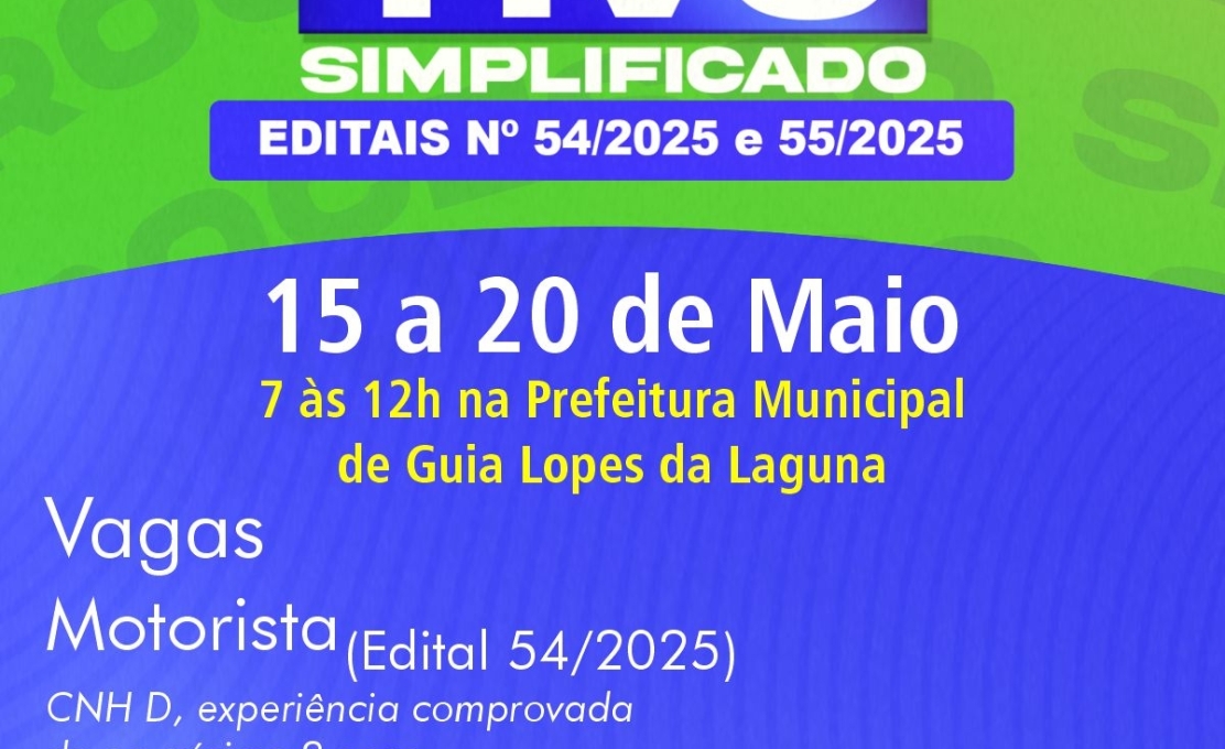 Processo Seletivo aberto